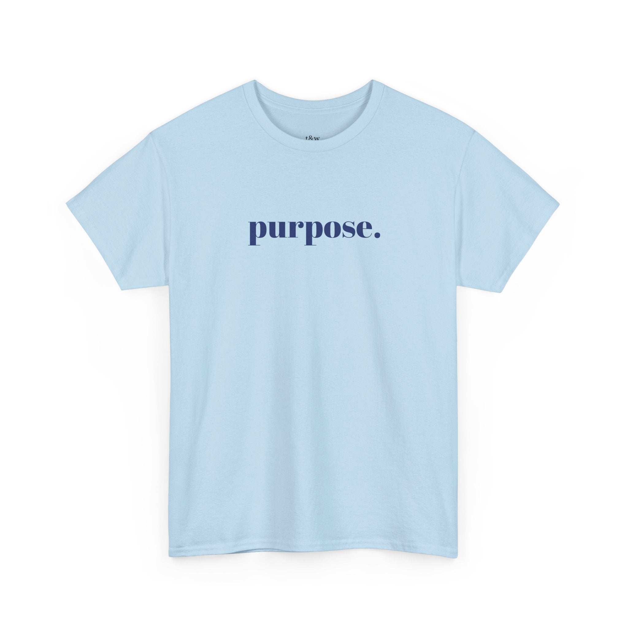 Purpose Tee — Minimal Front Text with Japanese Wave Back Design