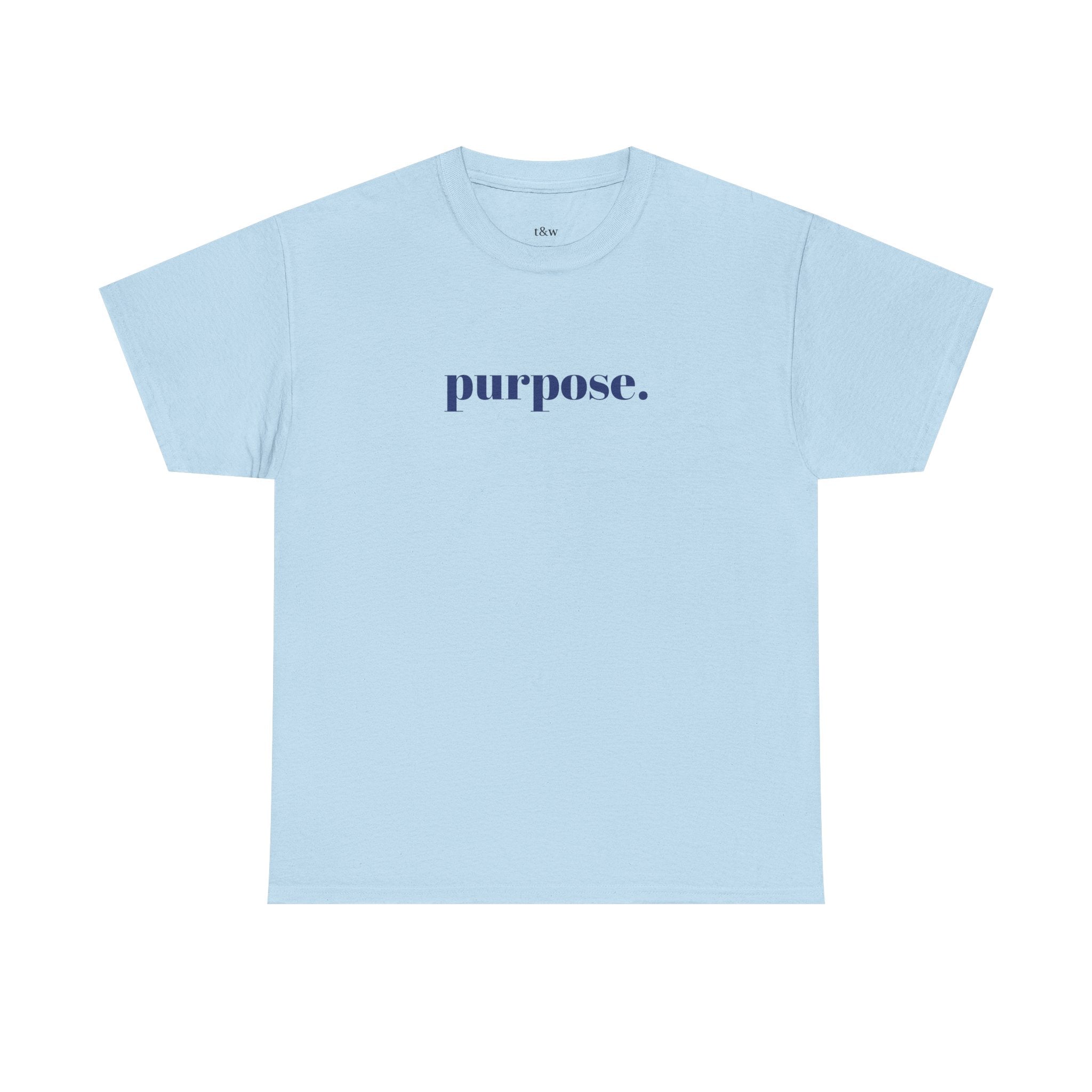 Purpose Tee — Minimal Front Text with Japanese Wave Back Design