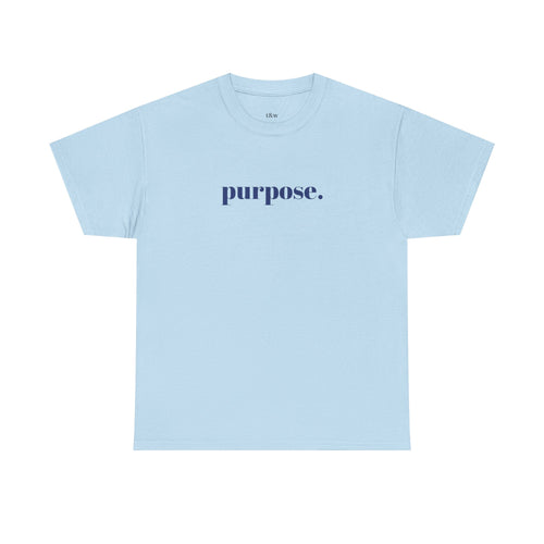 Light blue oversized graphic tee featuring a minimalist "purpose." front print and a Japanese Ikigai-inspired wave artwork on the back. A premium aesthetic streetwear essential created to reflect purpose, mindfulness, and personal growth.