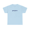 Light blue oversized graphic tee featuring a minimalist "purpose." front print and a Japanese Ikigai-inspired wave artwork on the back. A premium aesthetic streetwear essential created to reflect purpose, mindfulness, and personal growth.